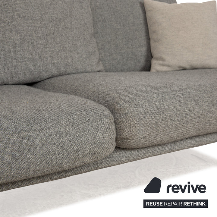 Fritz Hansen Lissoni Stoff Dreisitzer Hallingdal Grau