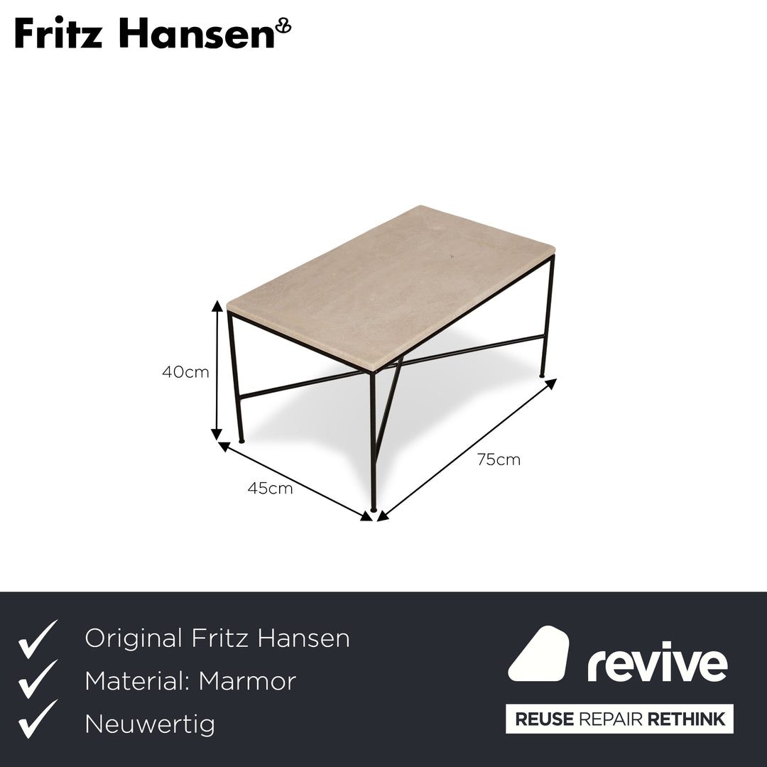 Fritz Hansen Planner Marmor Couchtisch Beige 75 x 45 x40 cm