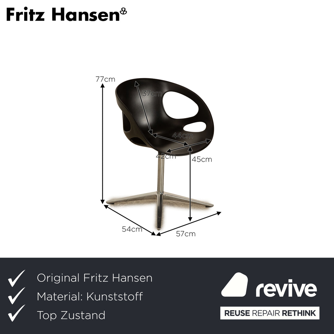 Fritz Hansen RIN armchair plastic black swivel function