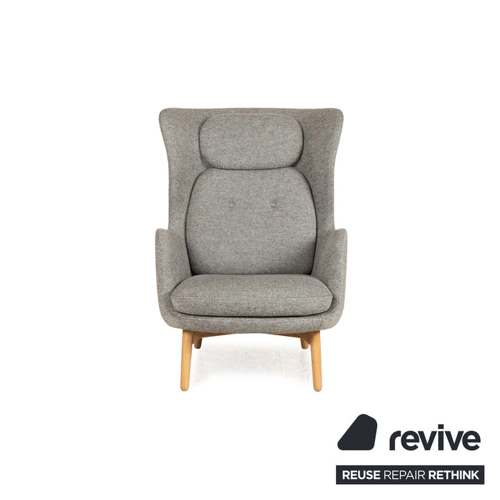 Fritz Hansen RO fabric armchair grey frame natural oak