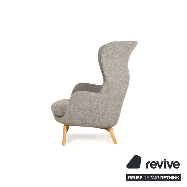 Fritz Hansen RO fabric armchair grey frame natural oak