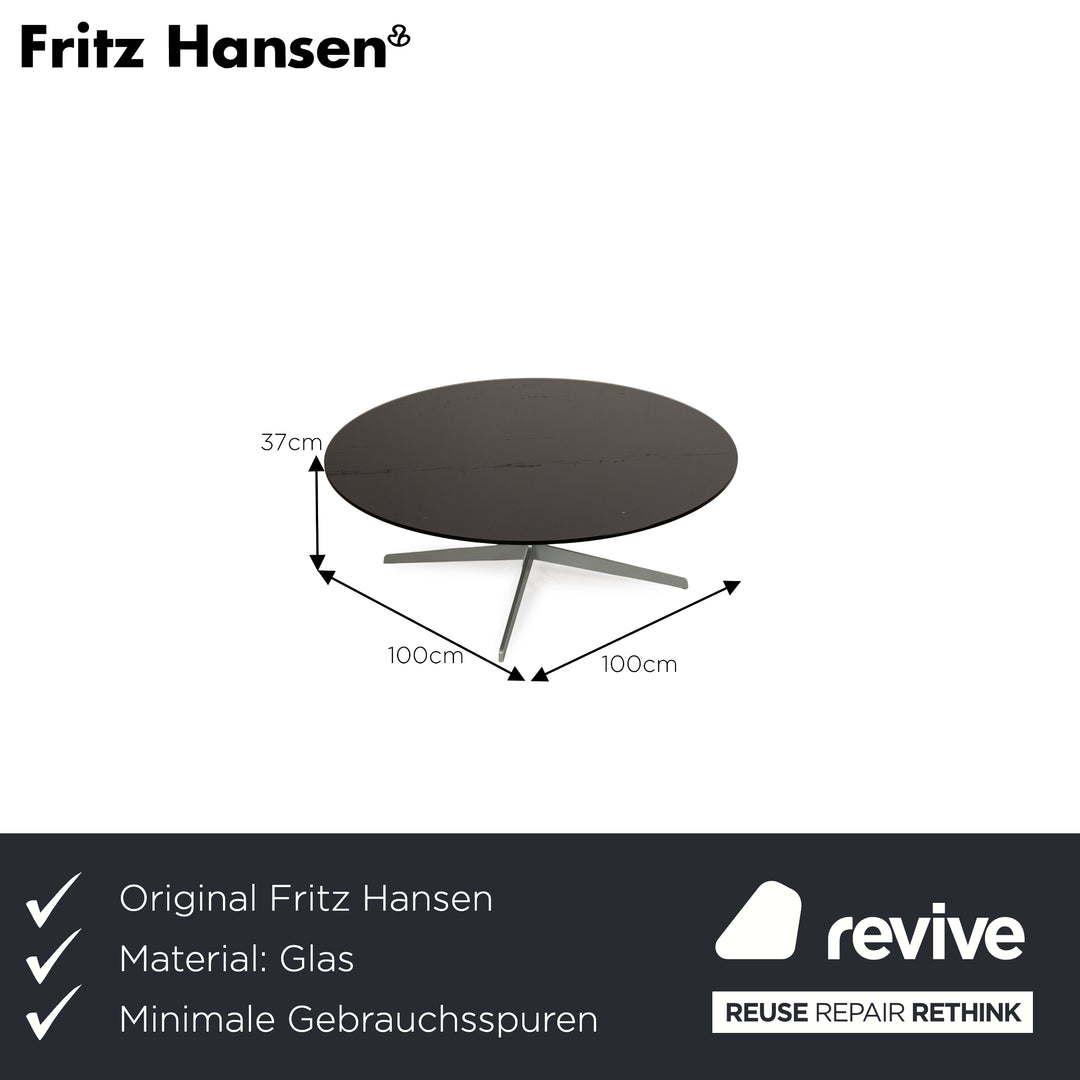 Fritz Hansen Table basse Space en verre noir 100 x 100 x 37 cm