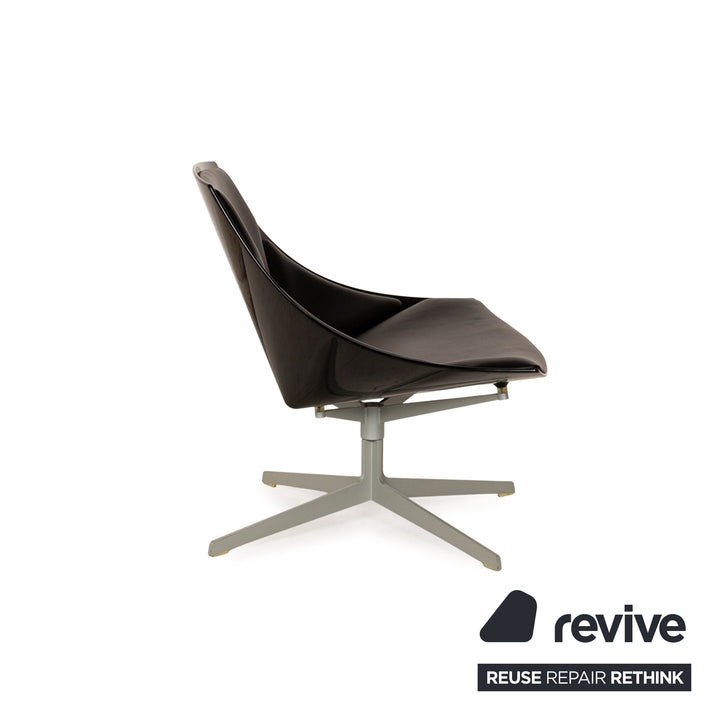 Fritz Hansen Fauteuil Space en Cuir Noir