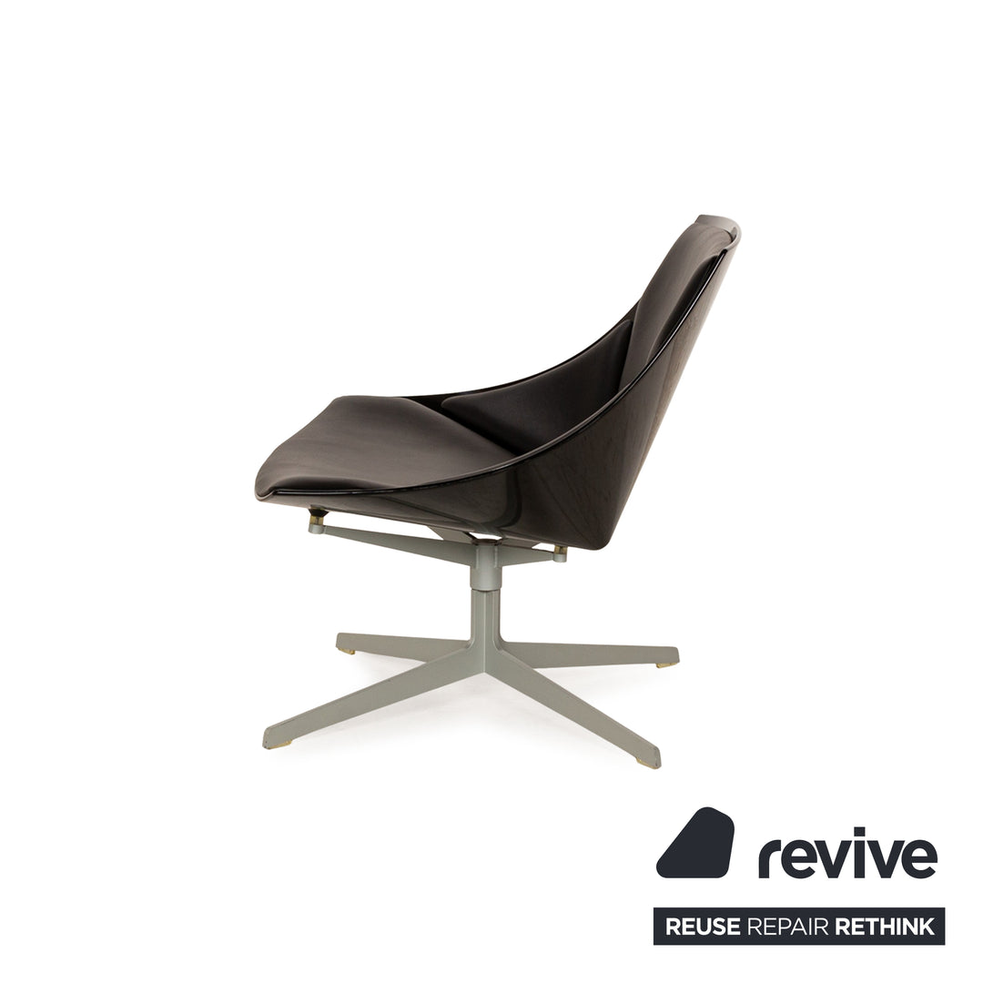 Fritz Hansen Fauteuil Space en Cuir Noir