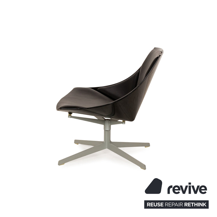 Fritz Hansen Fauteuil Space en Cuir Noir