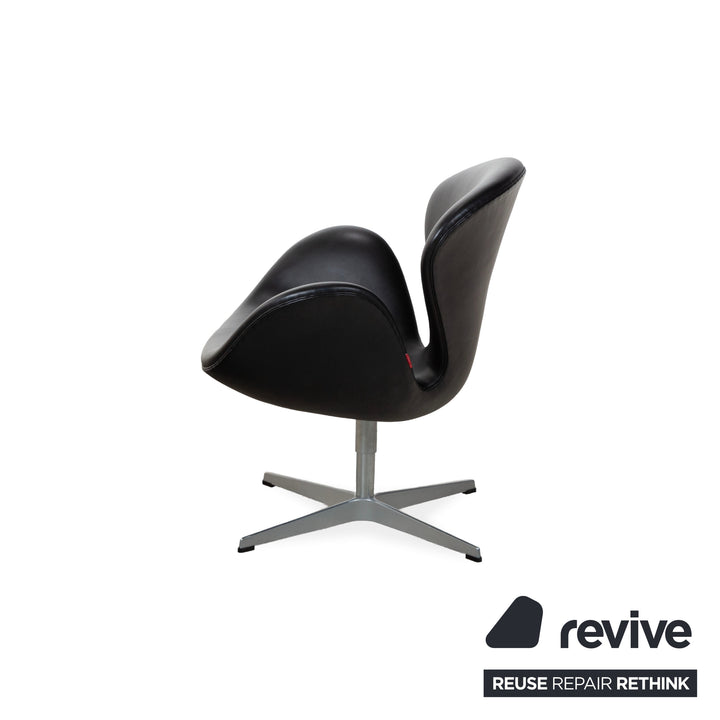 Fritz Hansen Swan Chair Leder Sessel Schwarz