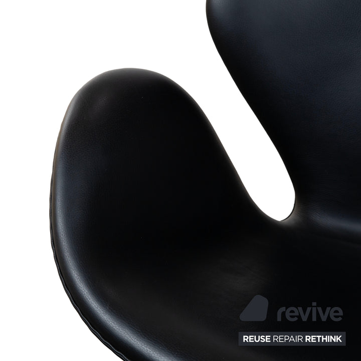 Fritz Hansen Swan Chair Leder Sessel Schwarz
