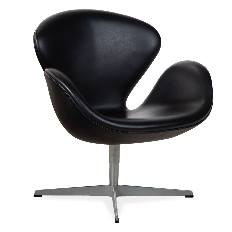 Fritz Hansen Swan Chair Leder Sessel Schwarz