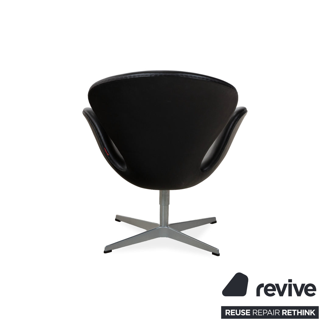 Fritz Hansen Swan Chair Leder Sessel Schwarz