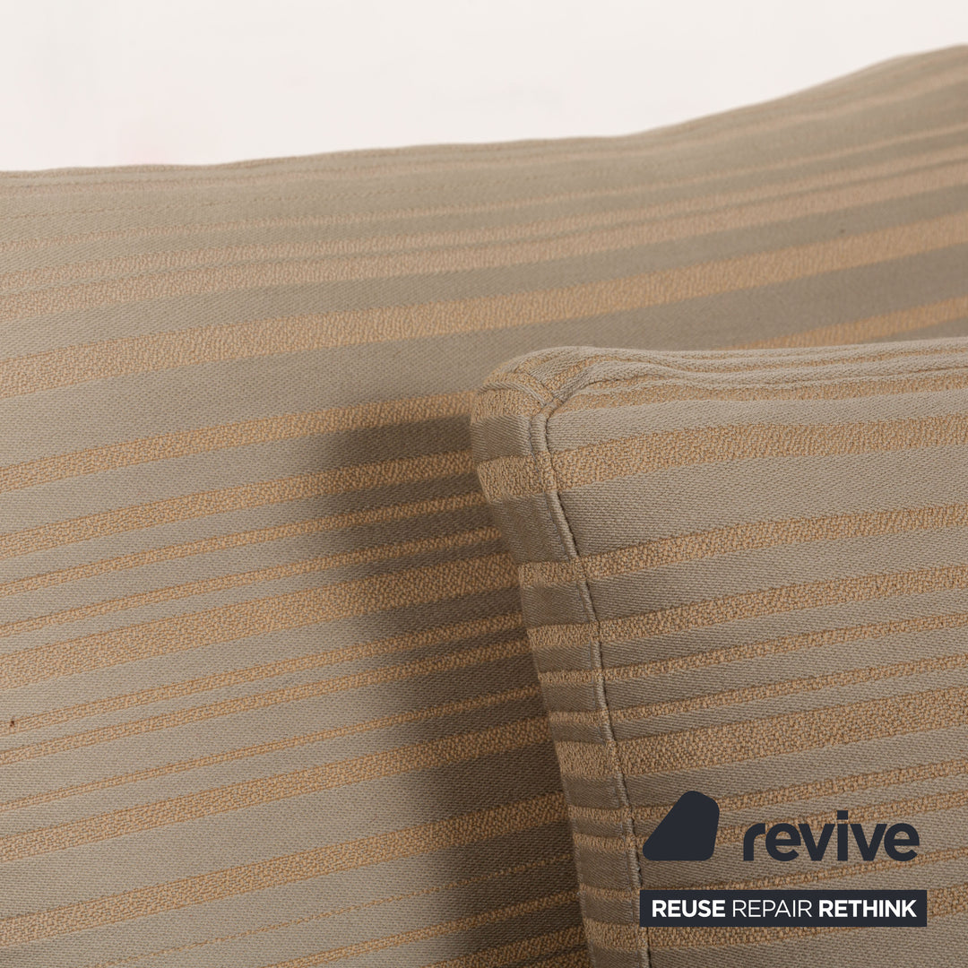 FSM Clarus Leather Three-Seater Armchair Stool Blue Brown Manual Function