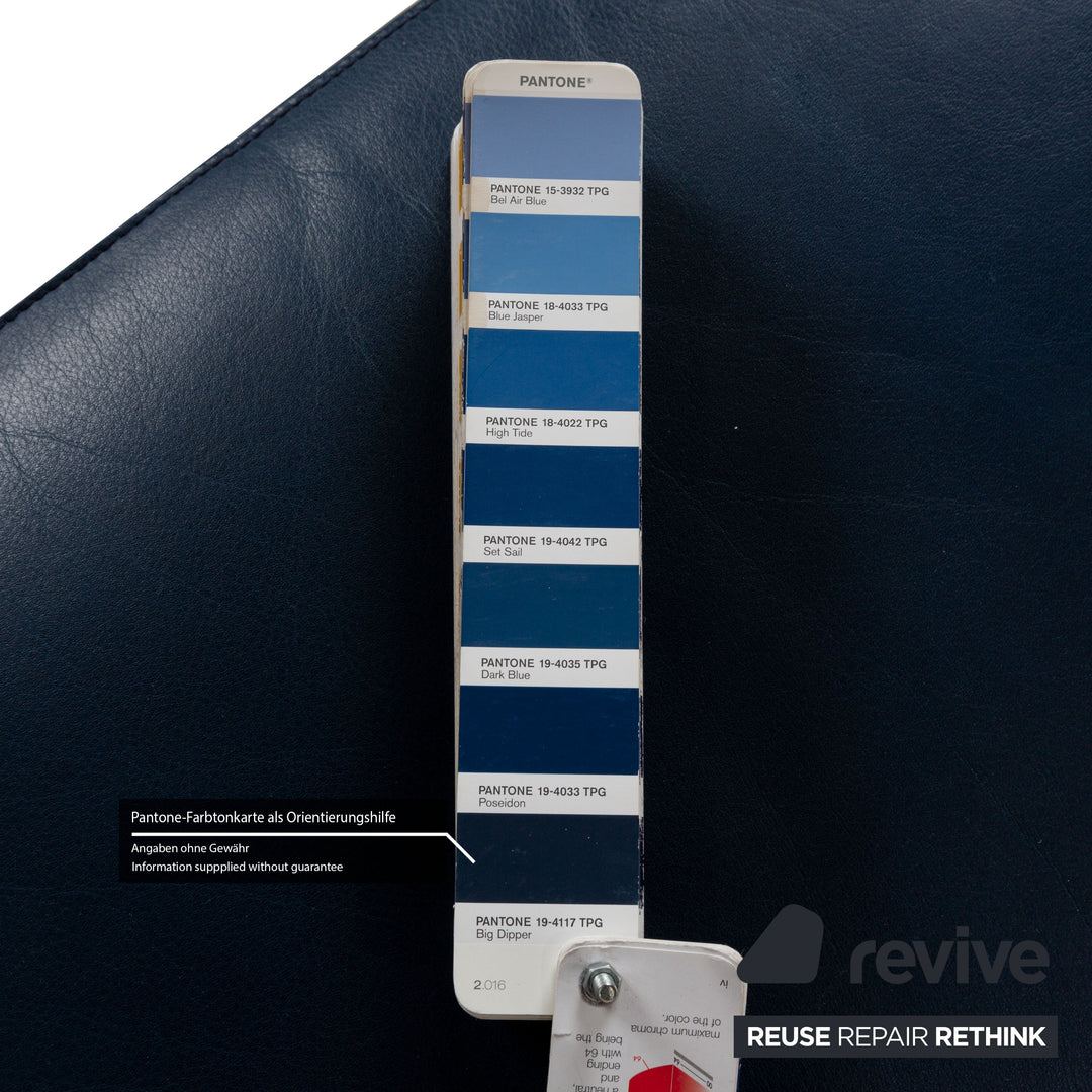 Tabouret en cuir FSM Clarus bleu