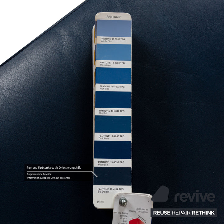 Tabouret en cuir FSM Clarus bleu