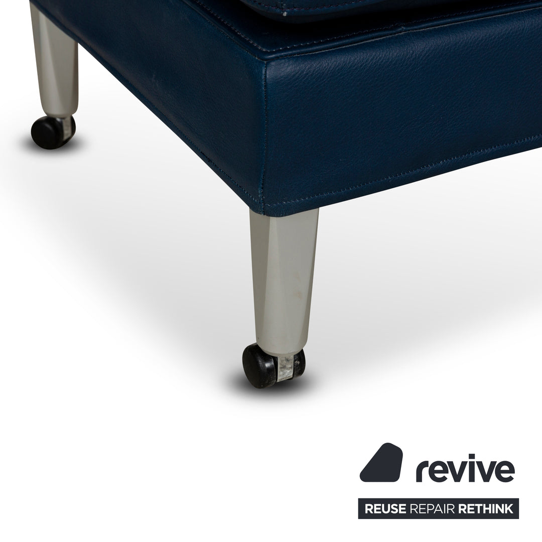Tabouret en cuir FSM Clarus bleu