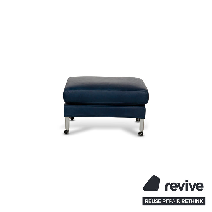 Tabouret en cuir FSM Clarus bleu