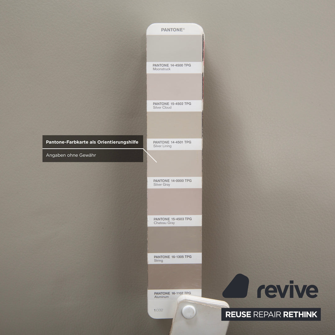 FSM Clarus Leder Hocker Grau Kiesel