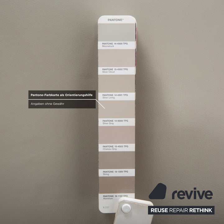 FSM Clarus Leder Hocker Grau Kiesel