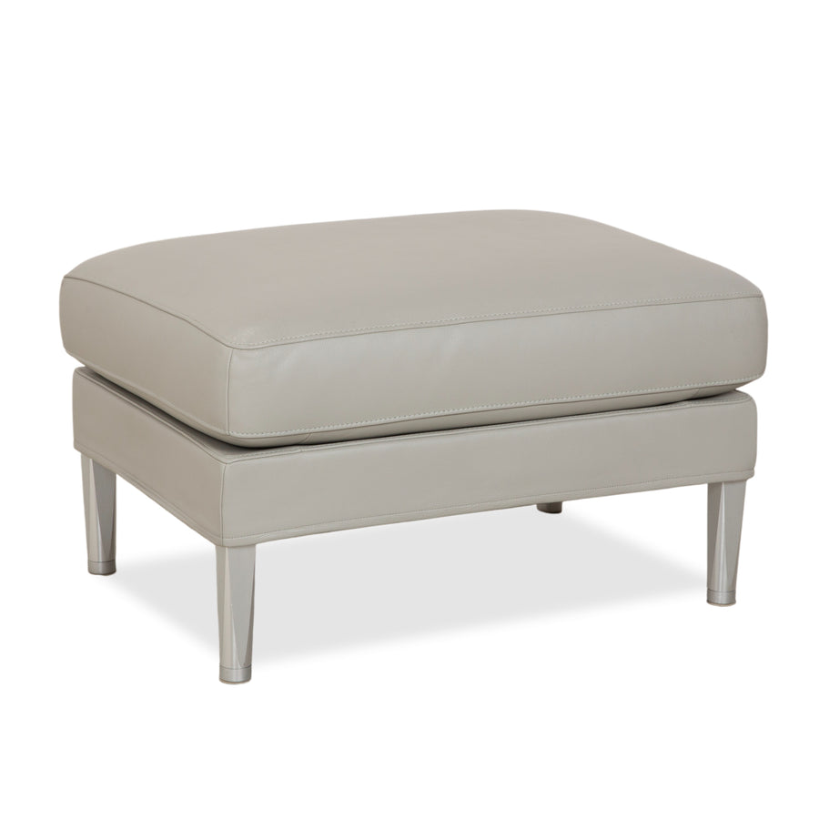 FSM Clarus Leder Hocker Grau Kiesel