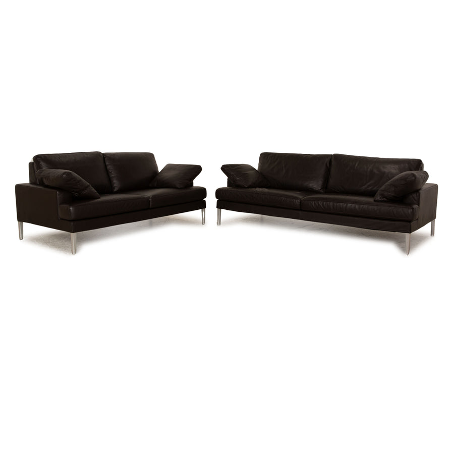 FSM Clarus leather sofa set brown two-seater three-seater couch manual function