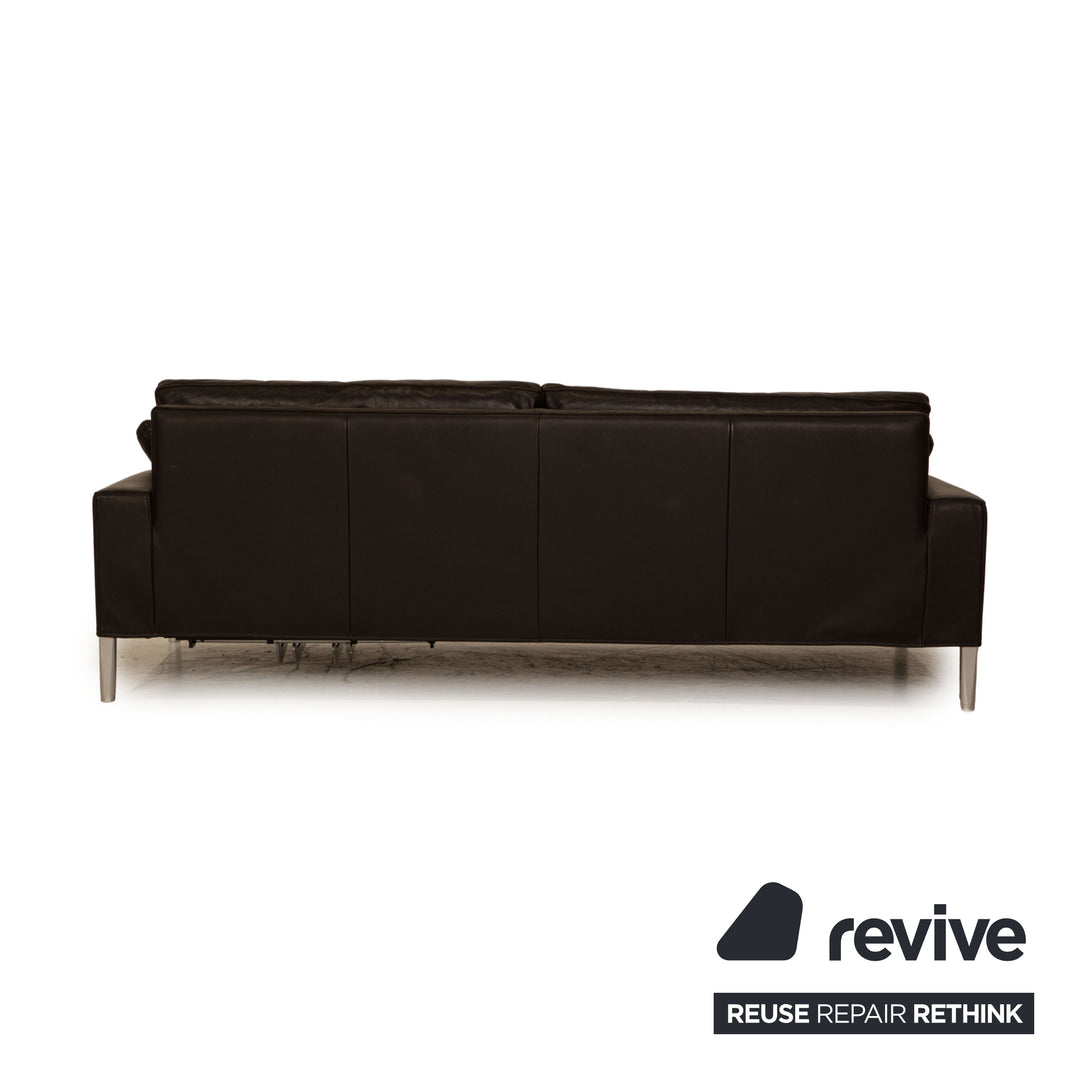 FSM Clarus Leder Sofa Garnitur Braun Dunkelbraun Dreisitzer Zweisitzer Couch