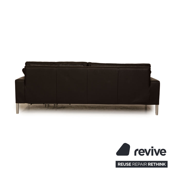 FSM Clarus Leder Sofa Garnitur Braun Dunkelbraun Dreisitzer Zweisitzer Couch