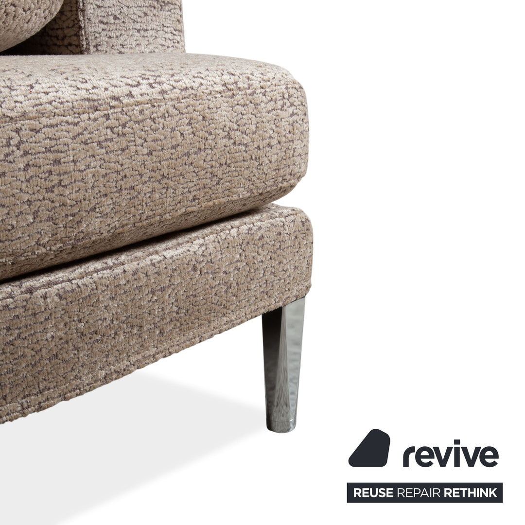 FSM Clarus Stoff Dreisitzer Grau Beige Meliert Sofa Couch manuelle Funktion