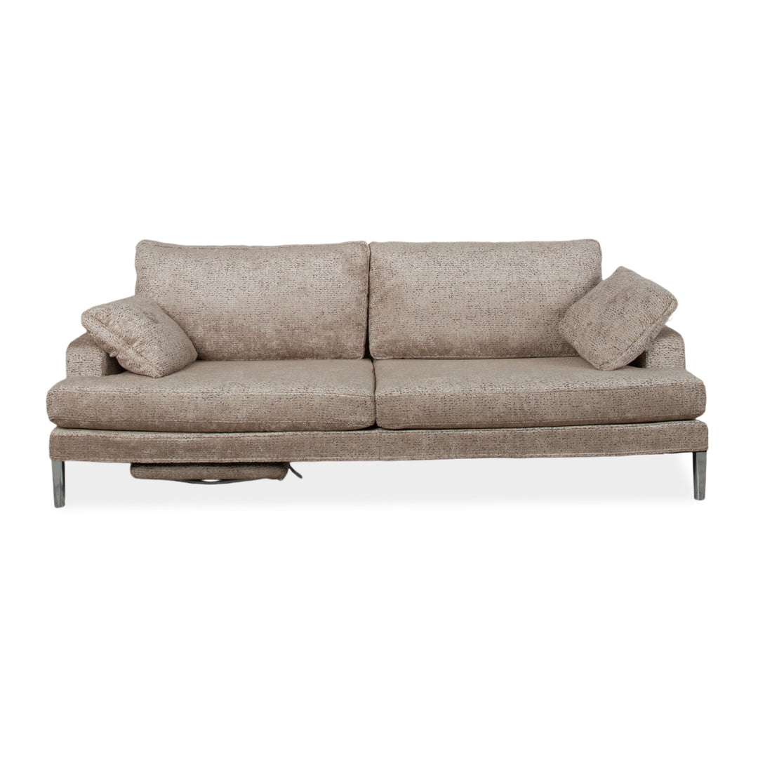 FSM Clarus Stoff Dreisitzer Grau Beige Meliert Sofa Couch manuelle Funktion