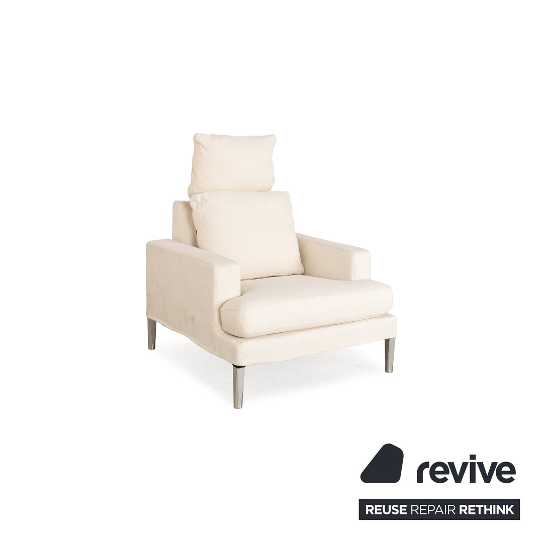 FSM Clarus fabric armchair set cream