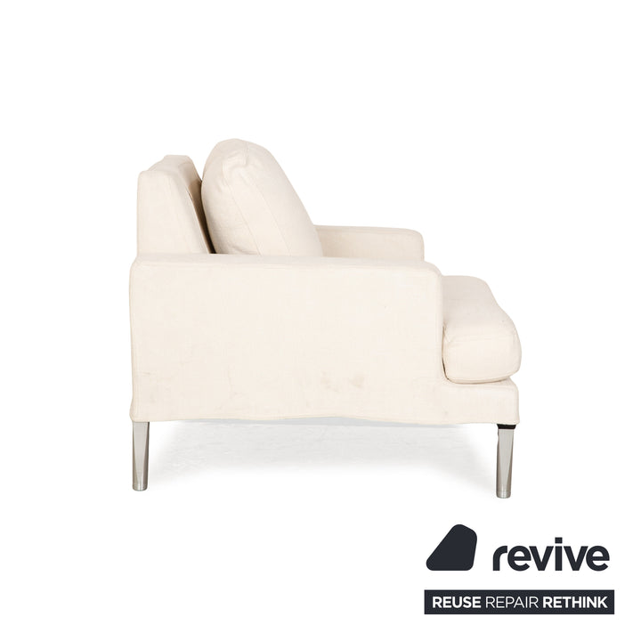 FSM Clarus fabric armchair set cream