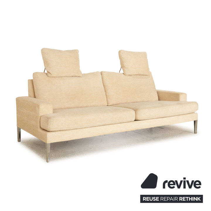 FSM Clarus fabric two seater beige sofa couch manual function