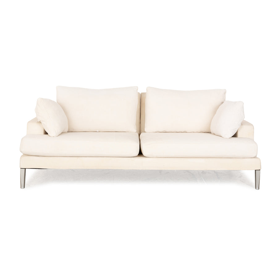 FSM Clarus fabric two seater cream sofa couch manual function