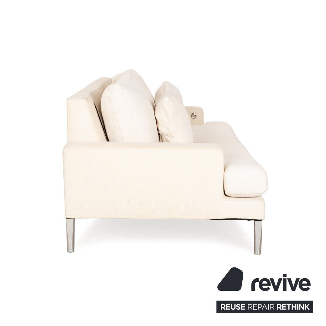 FSM Clarus fabric two seater cream sofa couch manual function