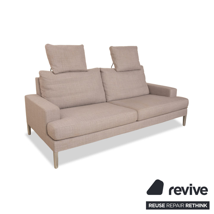 Canapé 2 places en tissu gris FSM Clarus avec fonction manuelle