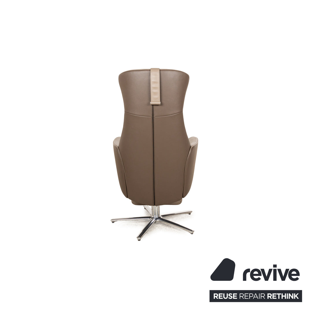 FSM Cleo (FM 0330) Leather Armchair Taupe Grey Brown Relaxing Chair Manual Function