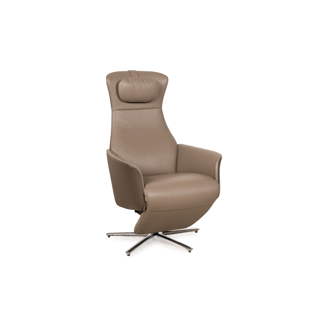 FSM Cleo (FM 0330) Leather Armchair Taupe Grey Brown Relaxing Chair Manual Function