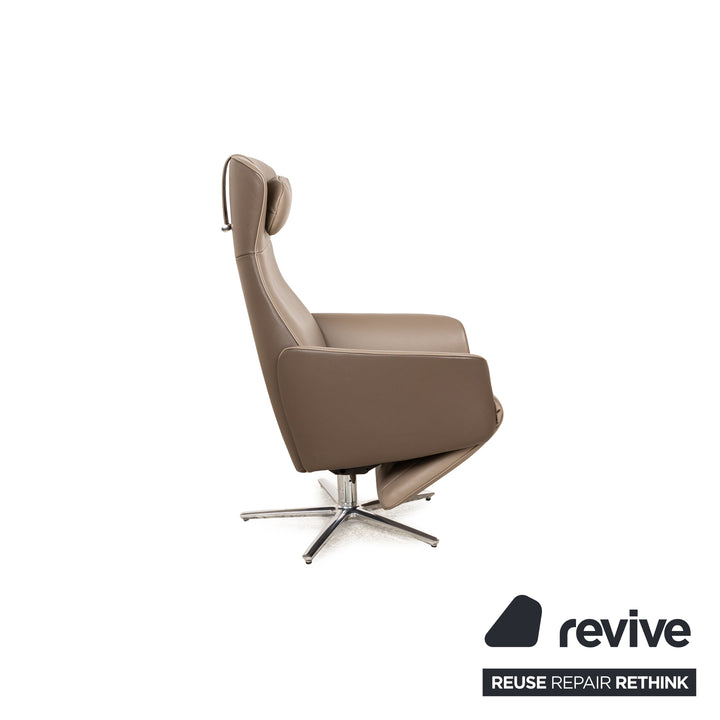FSM Cleo (FM 0330) fauteuil en cuir taupe gris marron fauteuil de relaxation fonction manuelle