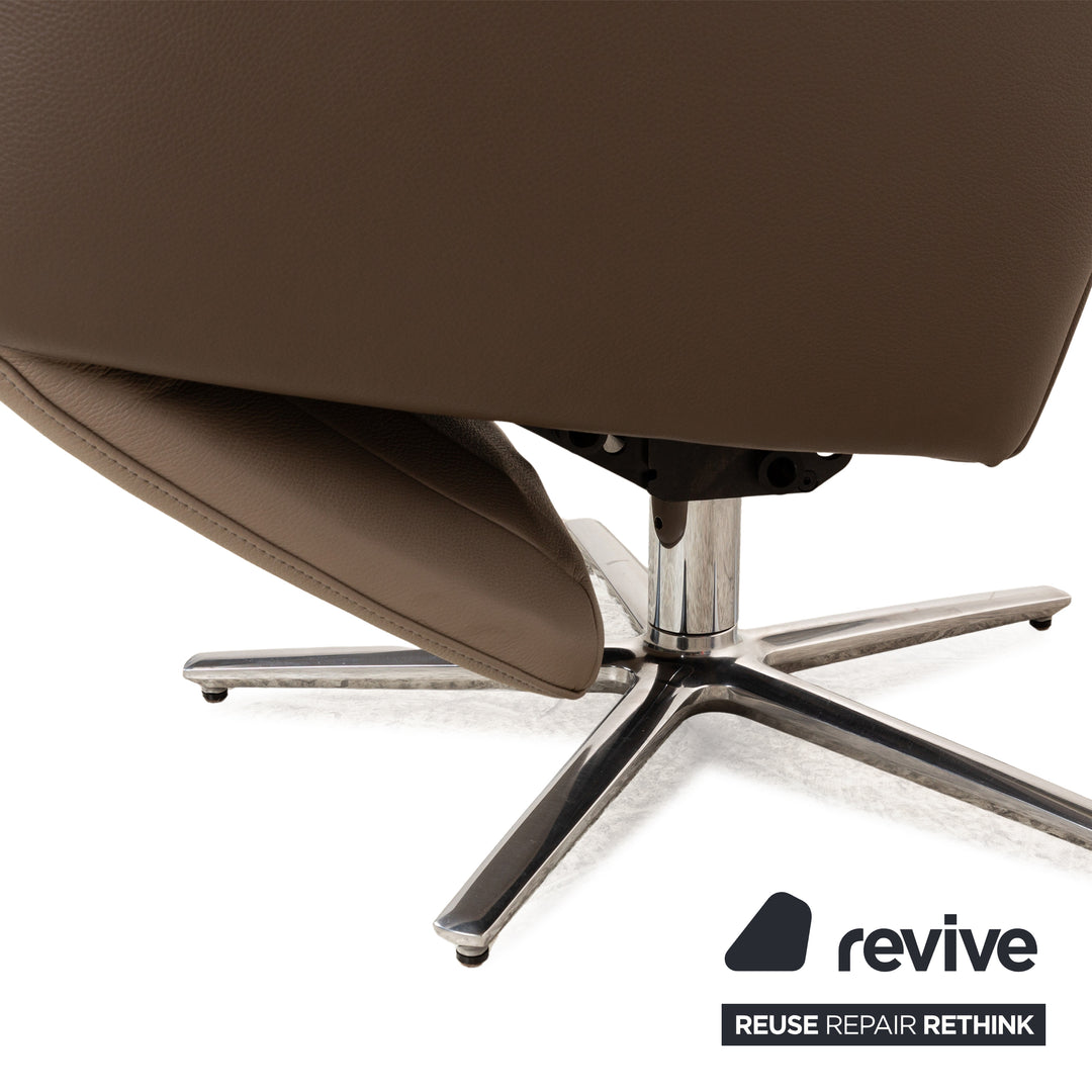 FSM Cleo (FM 0330) fauteuil en cuir taupe gris marron fauteuil de relaxation fonction manuelle