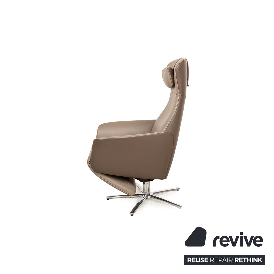 FSM Cleo (FM 0330) fauteuil en cuir taupe gris marron fauteuil de relaxation fonction manuelle
