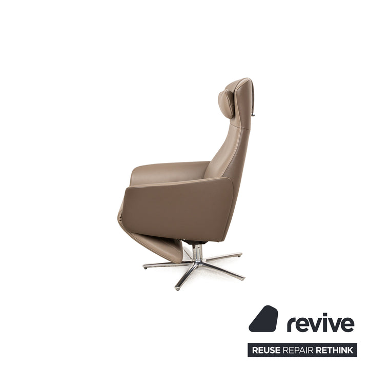 FSM Cleo (FM 0330) fauteuil en cuir taupe gris marron fauteuil de relaxation fonction manuelle