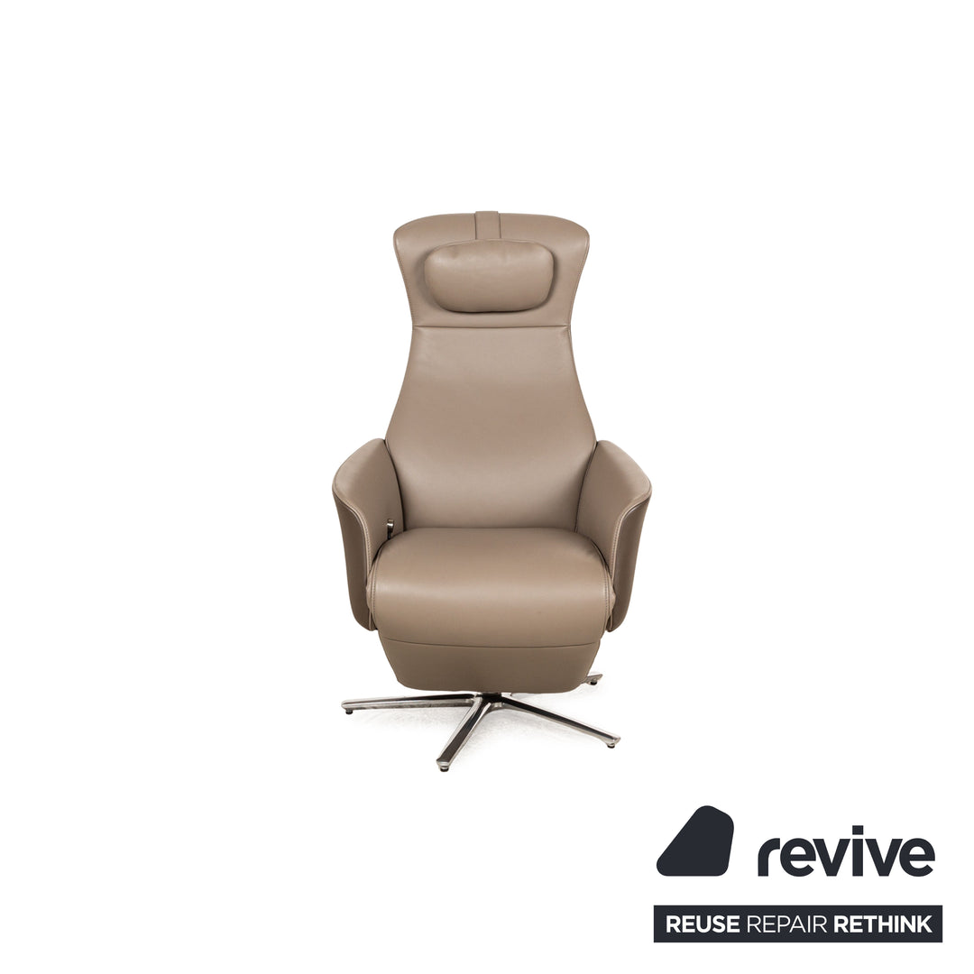 FSM Cleo (FM 0330) Leather Armchair Taupe Grey Brown Relaxing Chair Manual Function