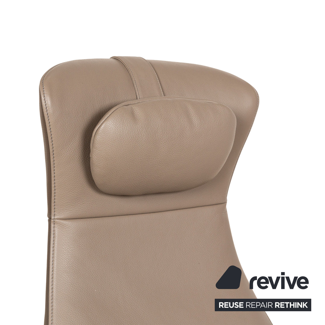 FSM Cleo (FM 0330) fauteuil en cuir taupe gris marron fauteuil de relaxation fonction manuelle