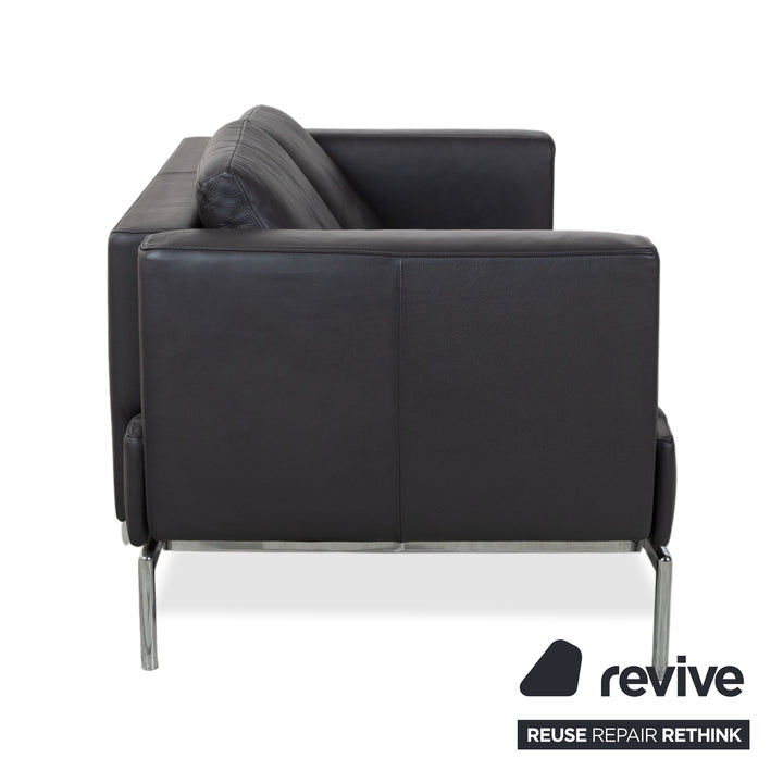 FSM Easy FSM Leder Dreisitzer Anthrazit Grau manuelle Funktion Sofa Couch