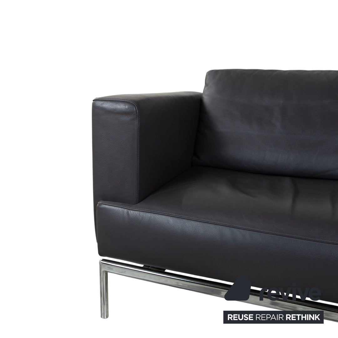 FSM Easy FSM Leder Dreisitzer Anthrazit Grau manuelle Funktion Sofa Couch