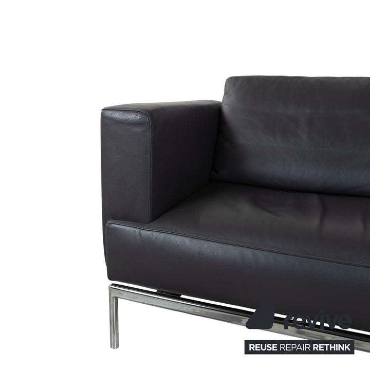 FSM Easy FSM Leder Dreisitzer Anthrazit Grau manuelle Funktion Sofa Couch