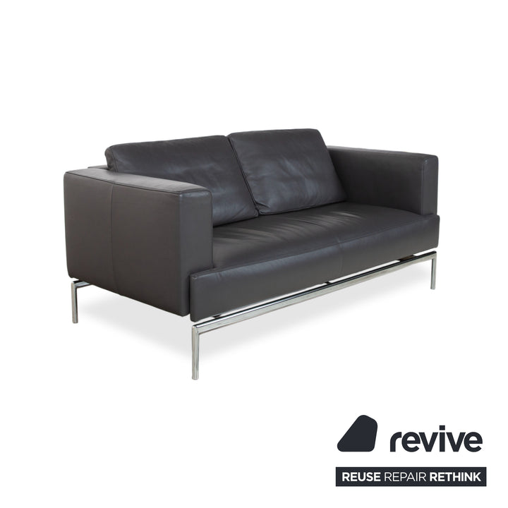 FSM Easy FSM Leder Dreisitzer Anthrazit Grau manuelle Funktion Sofa Couch