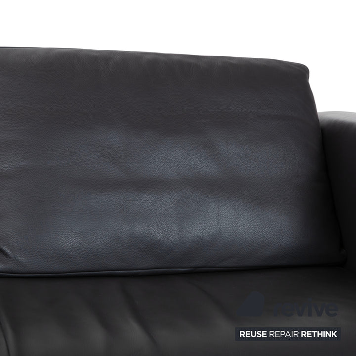 FSM Easy FSM Leder Dreisitzer Anthrazit Grau manuelle Funktion Sofa Couch