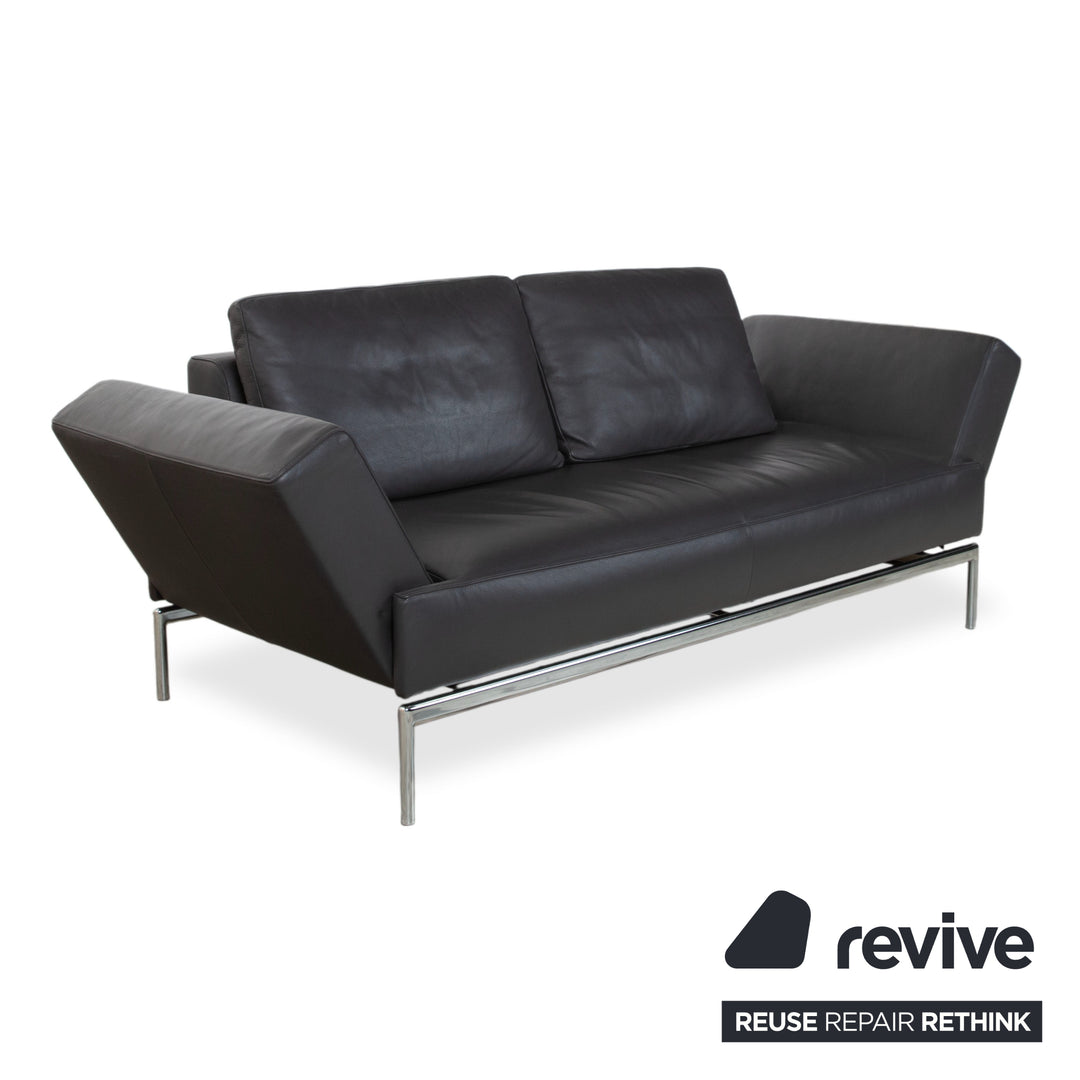 FSM Easy FSM Leder Dreisitzer Anthrazit Grau manuelle Funktion Sofa Couch