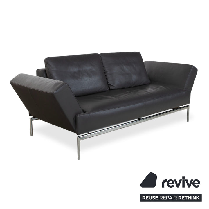 FSM Easy FSM Leder Dreisitzer Anthrazit Grau manuelle Funktion Sofa Couch