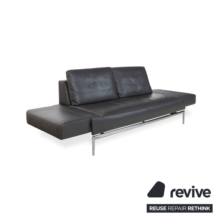 FSM Easy FSM Leder Dreisitzer Anthrazit Grau manuelle Funktion Sofa Couch