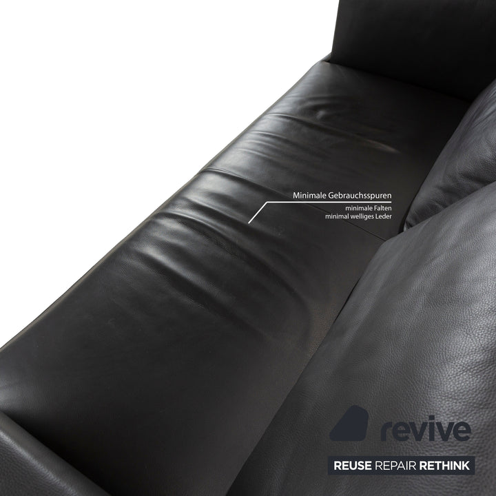 FSM Easy FSM Leather Three Seater Grey Manual Function Sofa Couch