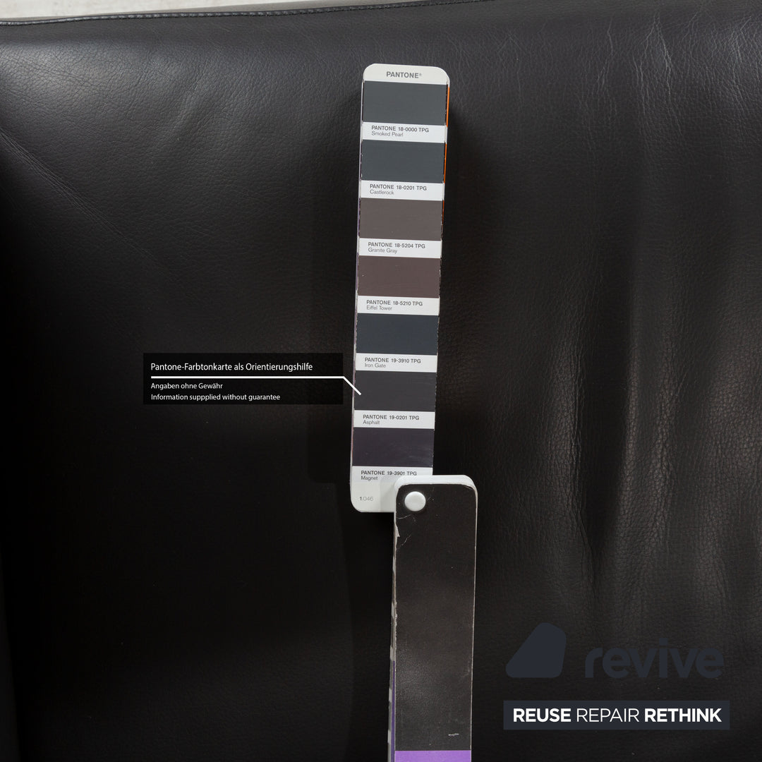 FSM Easy FSM Leather Three Seater Grey Manual Function Sofa Couch